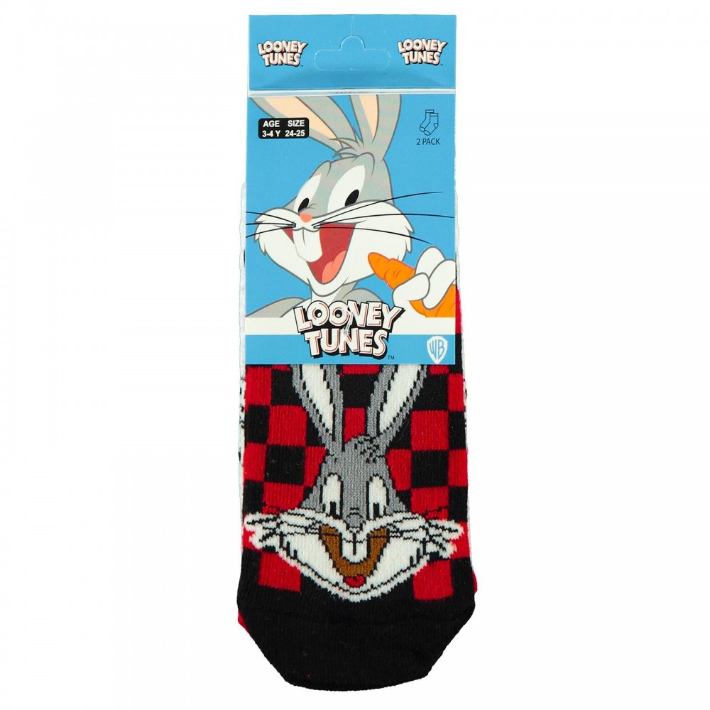 Bugs Bunny Παιδικό Σετ Κάλτσες 2 Τμχ Για Αγόρι 3-11 Χρονών Μαύρο