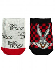 Bugs Bunny Παιδικό Σετ Κάλτσες 2 Τμχ Για Αγόρι 3-11 Χρονών Μαύρο