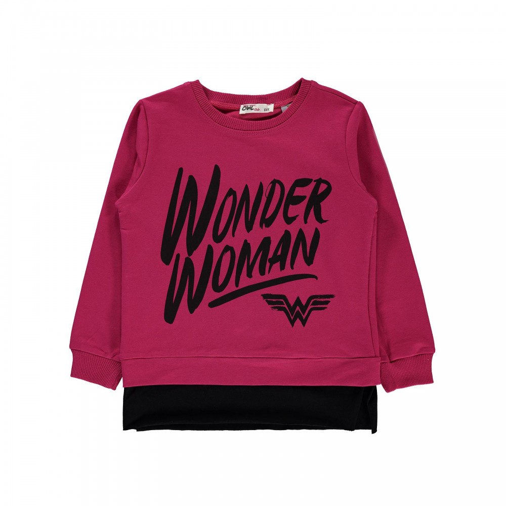 Wonder Woman Girls Παιδικό Φούτερ 6-9 Χρονών Μωβ