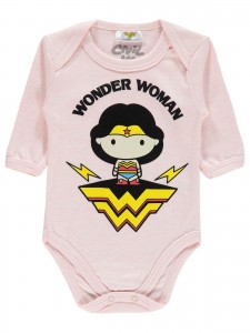 Wonder Woman Baby Girl Βρεφικό Κορμάκι 0-24 Μηνών Ροζ