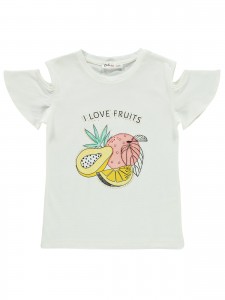 Παιδικό T-Shirt Για Κορίτσι 6-9 Χρονών Εκρού