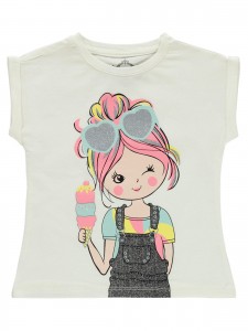 Παιδικό T-Shirt Για Κορίτσι 2-5 Χρονών Εκρού