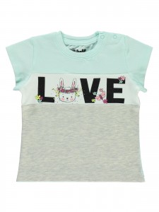 Βρεφικό T-Shirt Για Κορίτσι 6-18 Μηνών Πράσινο Νερού