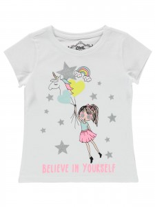 Παιδικό T-Shirt Για Κορίτσι 2-5 Χρονών Λευκό