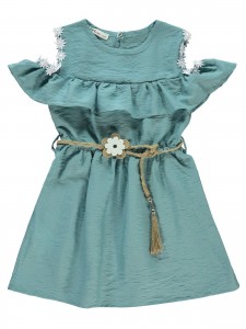 Παιδικό Φόρεμα 6-9 Χρονών Πράσινο