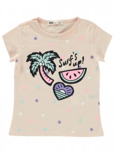 Παιδικό T-Shirt Για Κορίτσι 2-5 Χρονών Ανοιχτό Σομόν