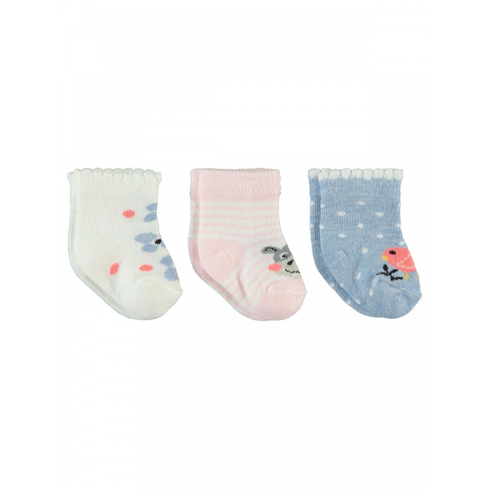 Civil Baby Girl Βρεφικό Σετ Κάλτσες 3Τμχ 0-6 Μηνών Μπλε