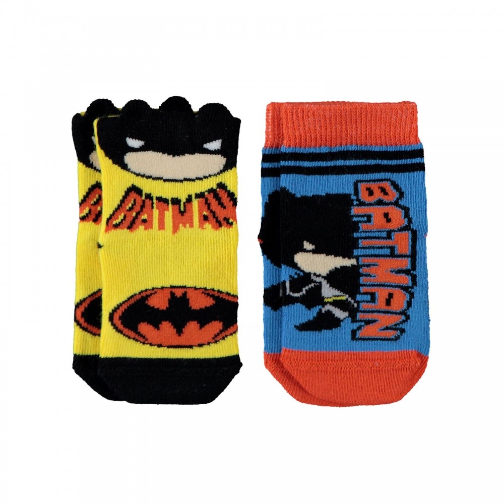 Batman Baby Boy Βρεφικό Σετ Κάλτσες Batman 2Τμχ 0-12 Μηνών Κίτρινο