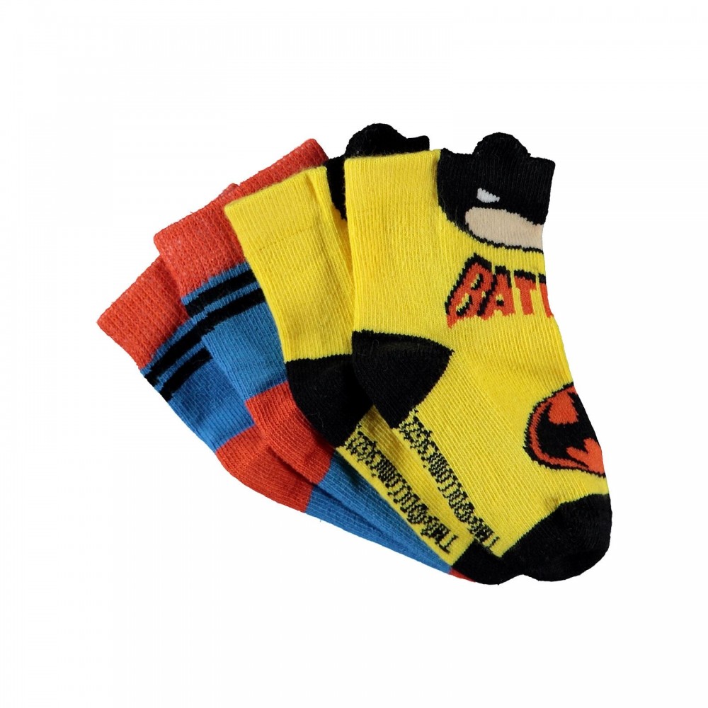 Batman Baby Boy Βρεφικό Σετ Κάλτσες Batman 2Τμχ 0-12 Μηνών Κίτρινο