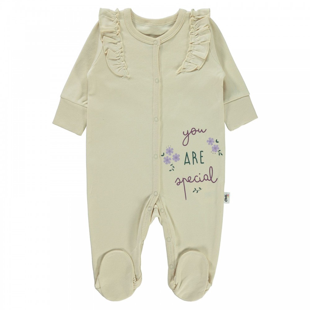 Civil Baby Girl Βρεφικό Φορμάκι 1-6 Μηνών Κρεμ
