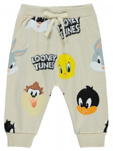 Looney Tunes Boy Βρεφικό Παντελόνι Φόρμας 6-18 Μηνών Κρεμ