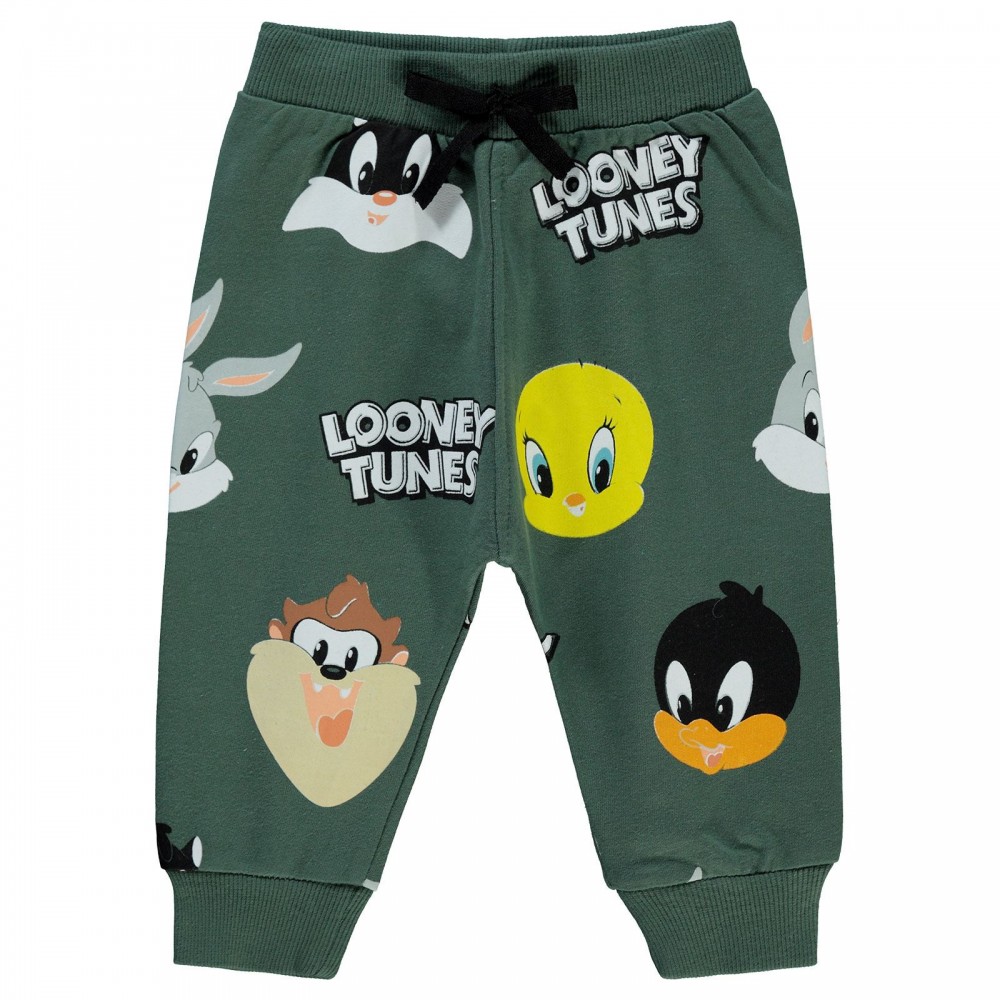 Looney Tunes Βρεφικό Παντελόνι Φόρμας 6-18 Μηνών Πράσινο