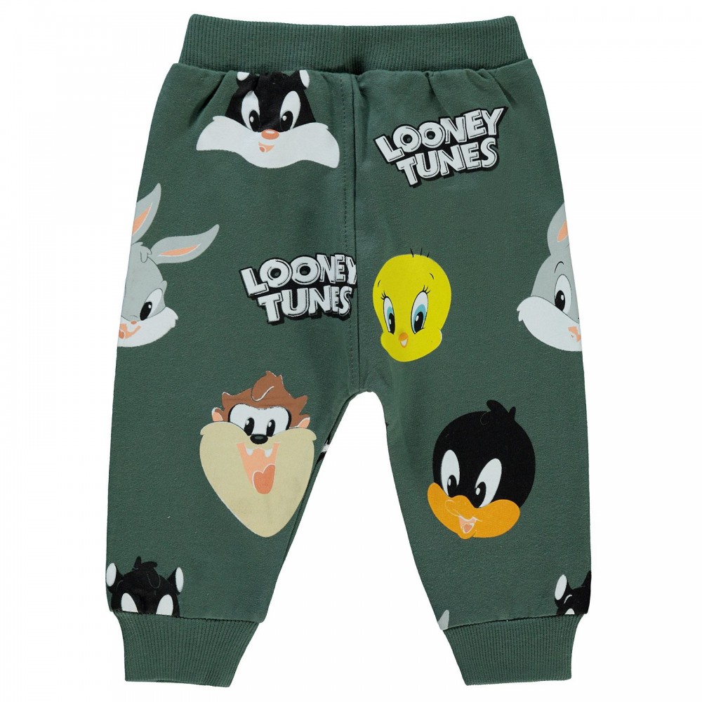 Looney Tunes Βρεφικό Παντελόνι Φόρμας 6-18 Μηνών Πράσινο
