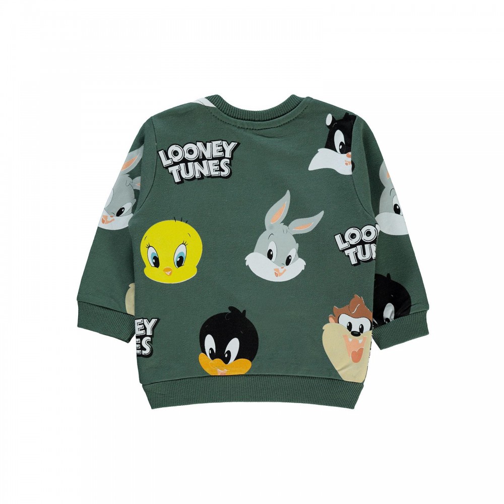 Looney Tunes Baby Boy Βρεφικό Φούτερ 6-18 Μηνών Πράσινο