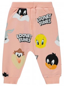 Looney Tunes Girl Βρεφικό Παντελόνι Φόρμας 6-18 Μηνών Σκούρο Σομόν