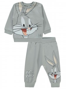 Bugs Bunny Baby Βρεφικό Σετ 6-18 Μηνών Γκρι