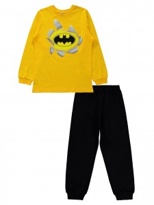 Batman Παιδικό Σετ Πιτζάμα Για Αγόρι 6-9 Χρονών Μουσταρδί