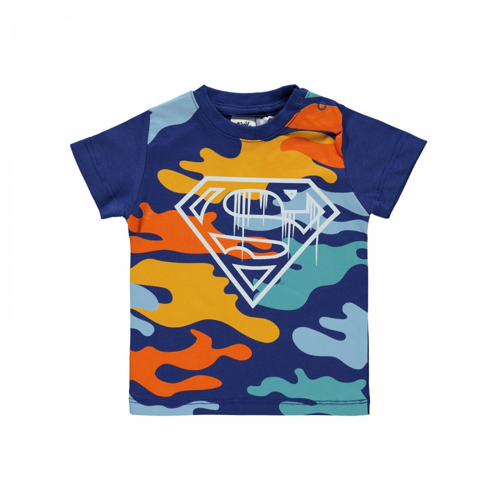 Superman Baby Boy Βρεφικό T-Shirt 6-18 Μηνών Σκούρο Μπλε