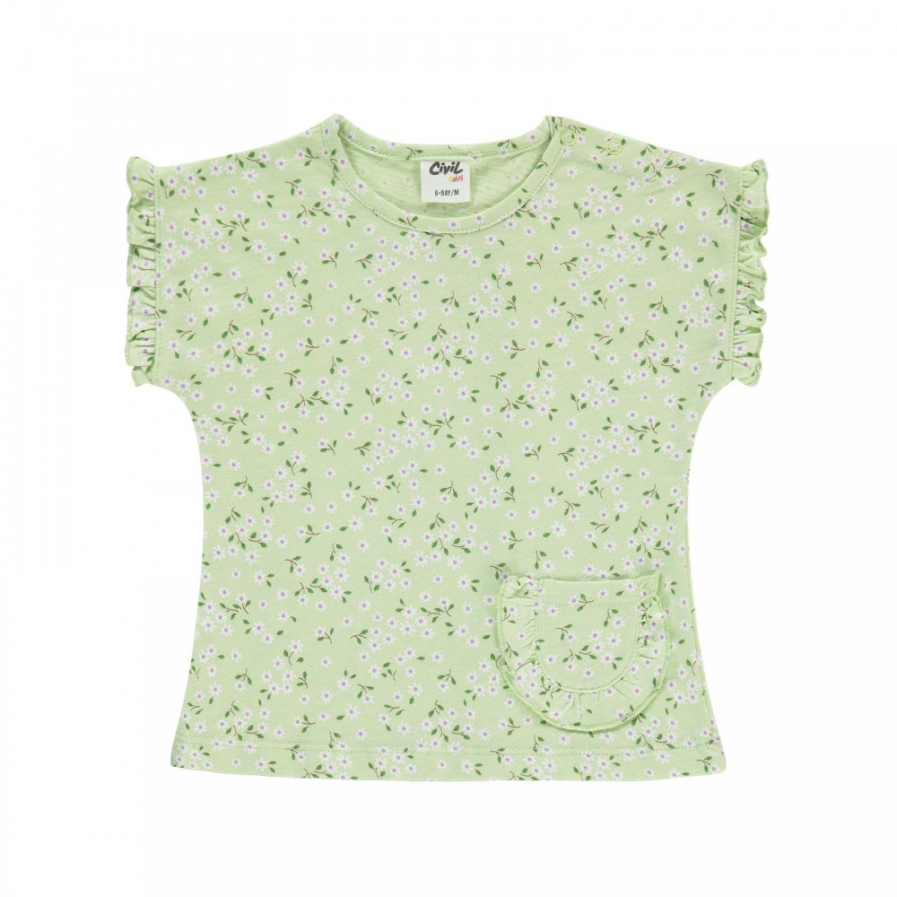 Civil Baby Girl Βρεφικό T-Shirt 6-18 Μηνών Ανοιχτό Πράσινο