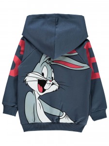 Bugs Bunny Girls Παιδική Ζακέτα Με Κουκούλα 2-5 Χρονών Μπλε