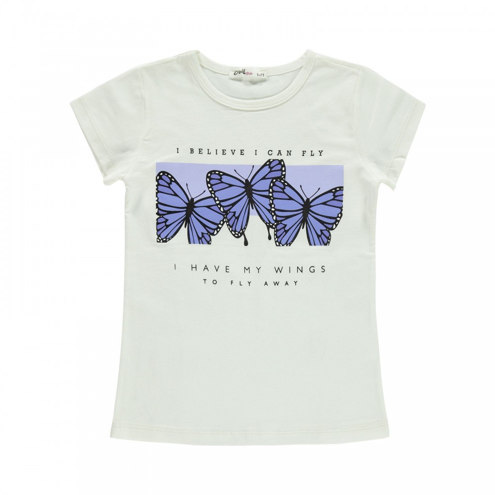 Civil Girls Παιδικό T-Shirt 6-9 Χρονών Εκρού