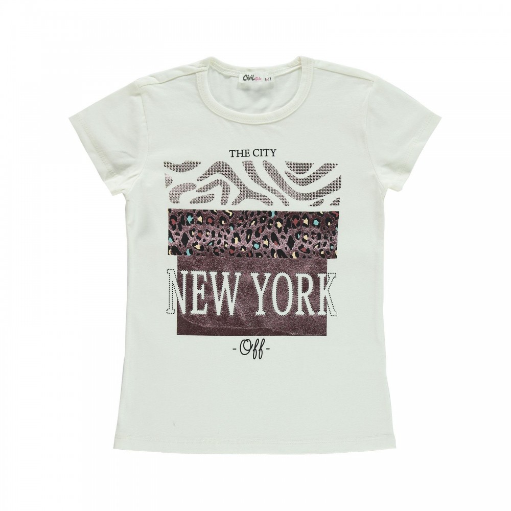 Civil Girls Παιδικό T-Shirt 6-9 Χρονών Εκρού