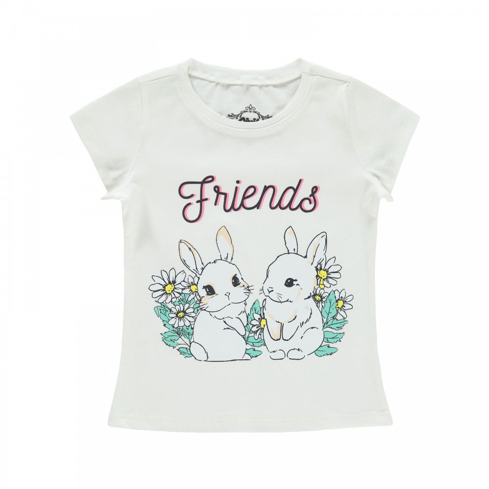 Civil Girls Παιδικό T-Shirt 2-5 Χρονών Εκρού