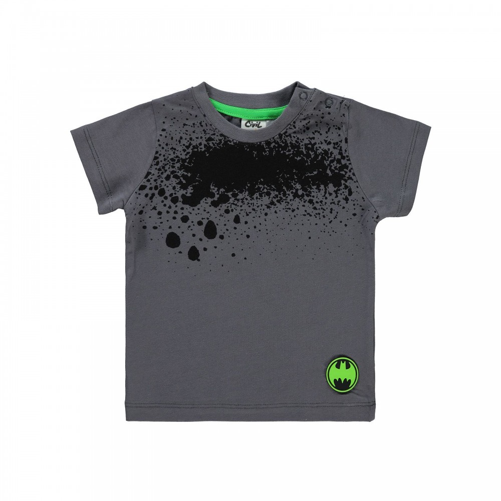 Batman Baby Boy Βρεφικό T-Shirt 6-18 Μηνών Γκρι Μελανζέ