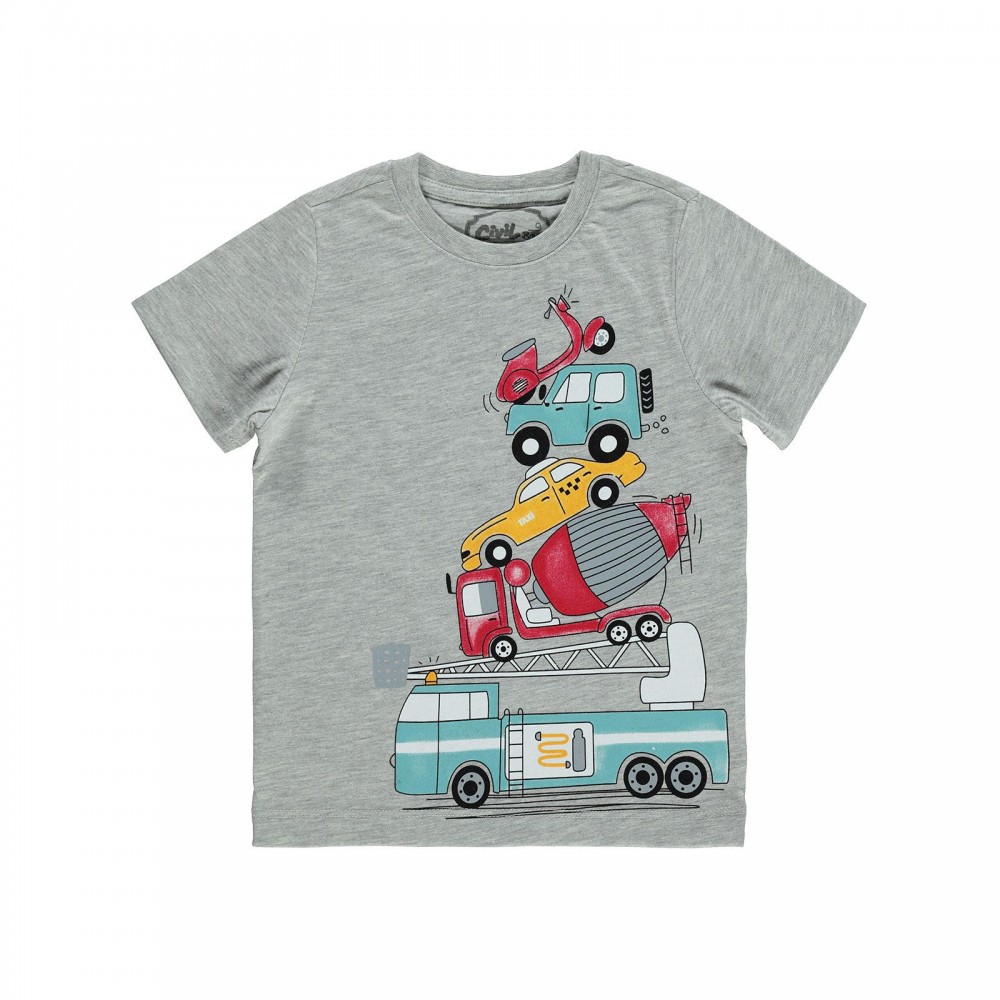 Civil Boys Παιδικό T-Shirt 2-5 Χρονών Γκρι Μελανζέ
