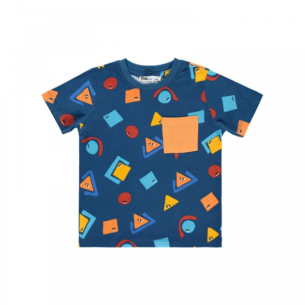Civil Boys Παιδικό T-Shirt 2-5 Χρονών Ινδικό
