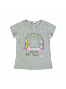 Civil Girls Παιδικό T-Shirt 2-5 Χρονών Γκρι
