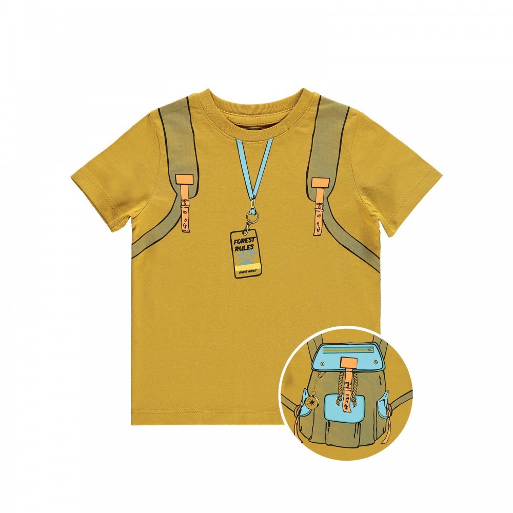 Civil Boys Παιδικό T-Shirt 2-5 Χρονών Μουσταρδί
