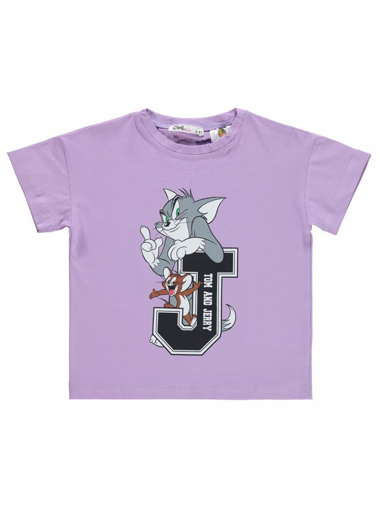 Tom ve Jerry Girls Παιδικό T-Shirt 2-5 Χρονών Λιλά