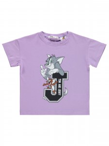 Tom ve Jerry Girls Παιδικό T-Shirt 2-5 Χρονών Λιλά