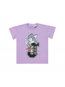 Tom ve Jerry Girls Παιδικό T-Shirt 6-9 Χρονών Λιλά