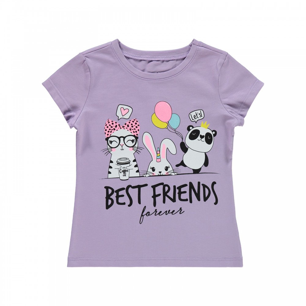 Civil Girls Παιδικό T-Shirt 2-5 Χρονών Λιλά