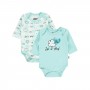 Civil Baby Girl Βρεφικό Κορμάκι 2Τμχ 1-3 Μηνών Πράσινο Μέντας