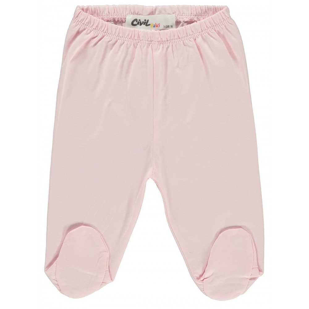 Civil Baby Βρεφικό Παντελόνι Φόρμας Με Κλειστό Ποδαράκι 1-6 Μηνών Ροζ