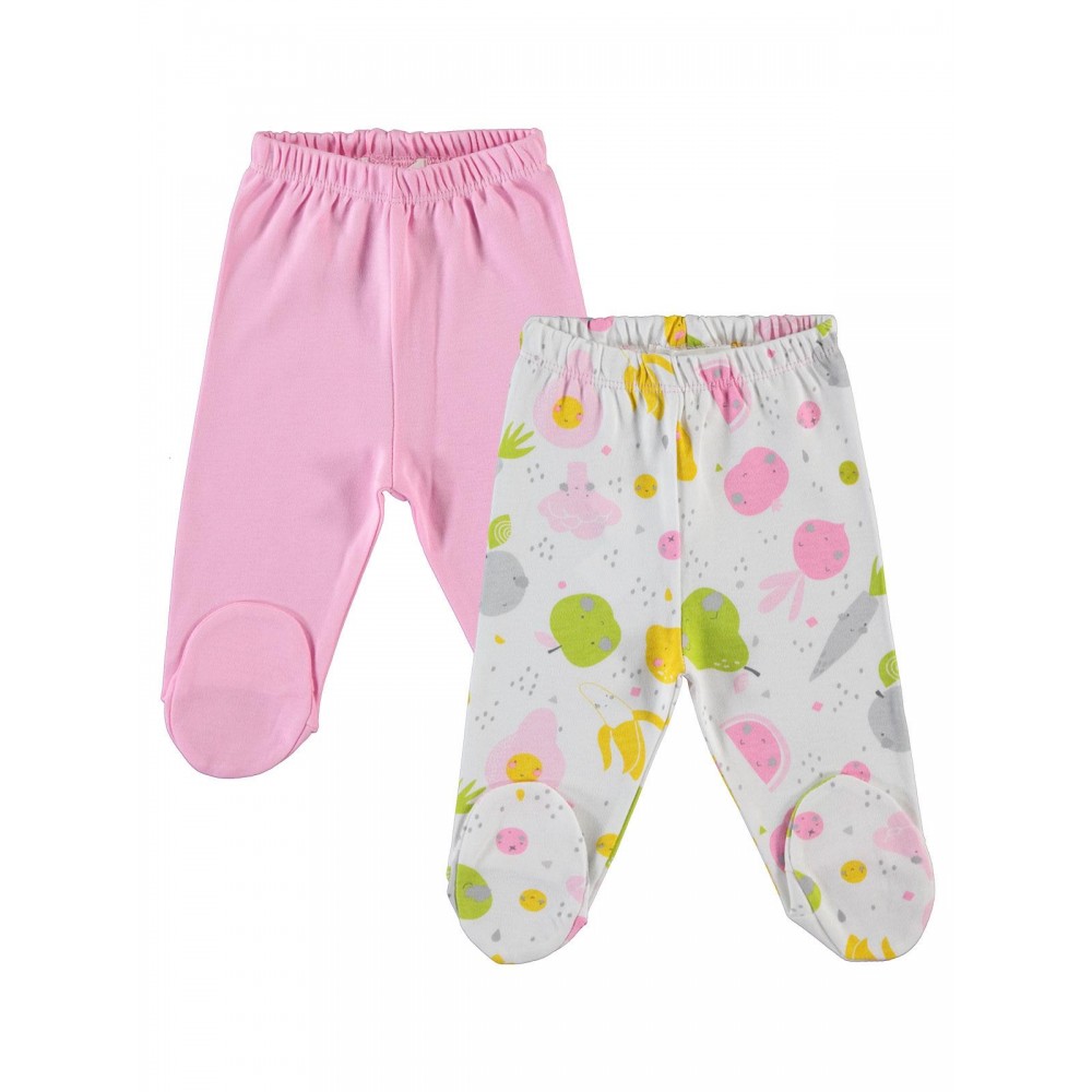 Civil Baby Βρεφικό Παντελόνι Φόρμας Με Κλειστό Ποδαράκι 2Τμχ 1-3 Μηνών Ροζ