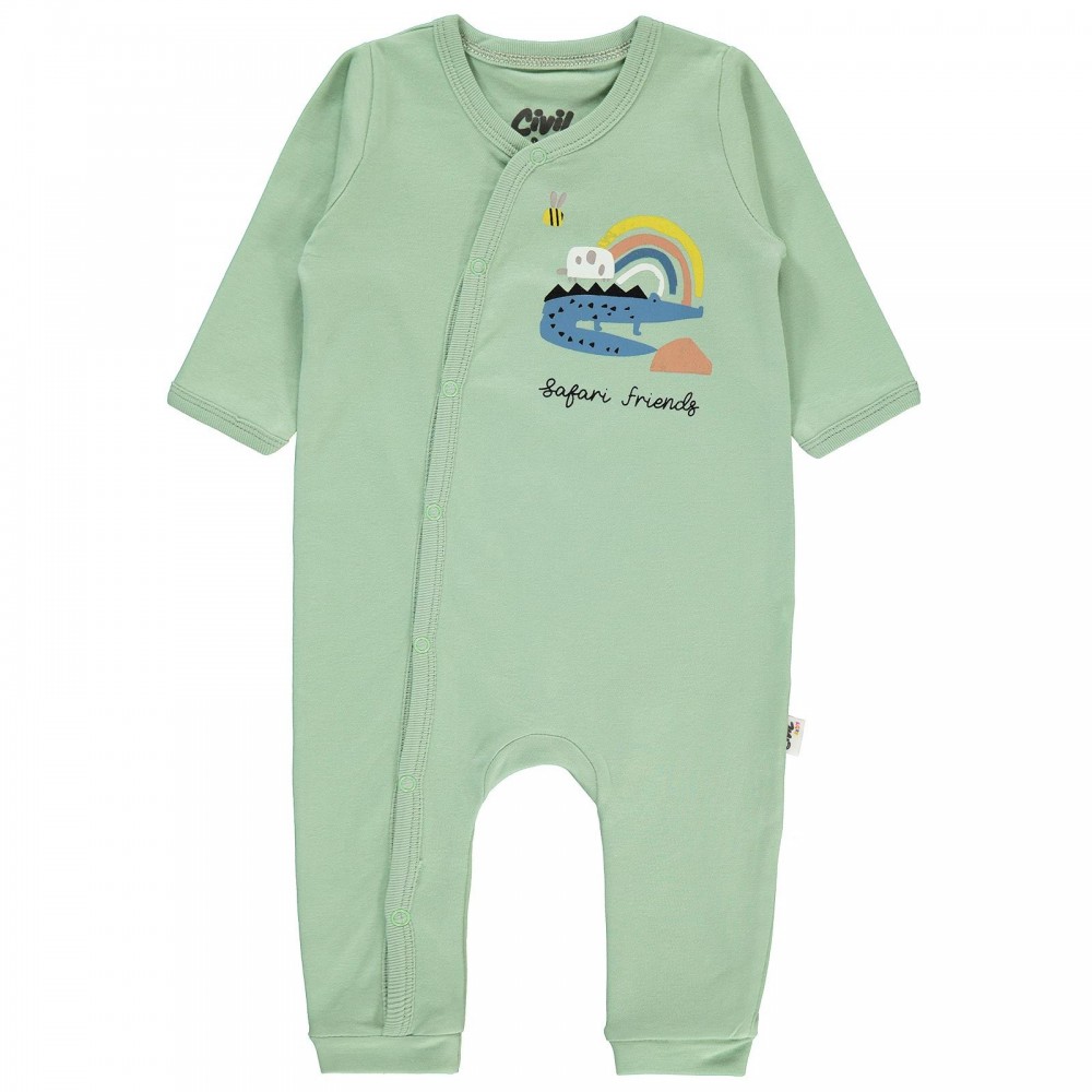 Civil Baby Boy Βρεφικό Φορμάκι 2Τμχ 3-9 Μηνών Ανοιχτό Πράσινο