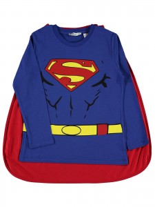 Superman Boys Παιδική Μπλούζα με Κάπα 6-9 Χρονών Πούδρα-Ροζ