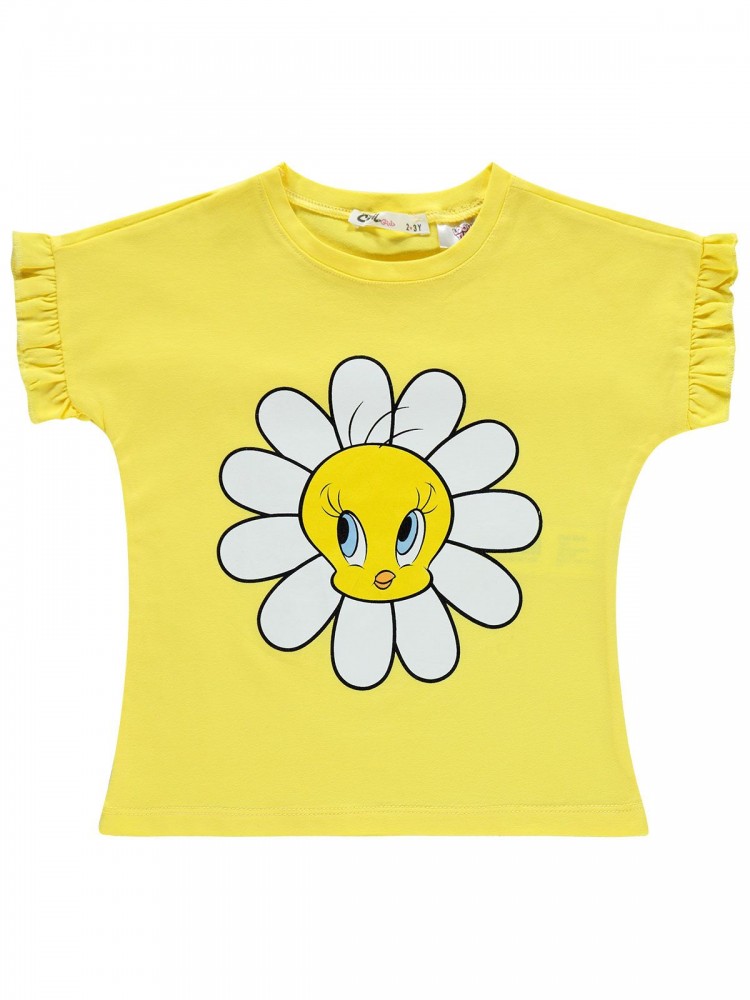 Tweety Girls Παιδικό T-Shirt 2-5 Χρονών Κίτρινο