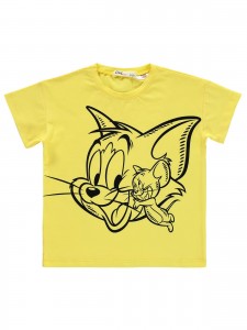Tom ve Jerry Girls Παιδικό T-Shirt 2-5 Χρονών Κίτρινο