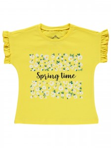 Civil Girls Παιδικό T-Shirt 2-5 Χρονών Κίτρινο