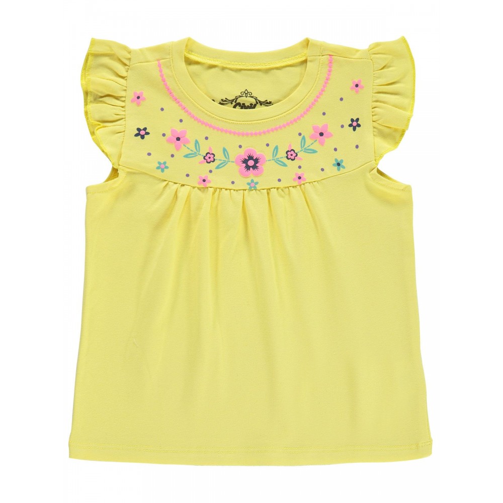 Civil Girls Παιδικό T-Shirt 2-5 Χρονών Κίτρινο