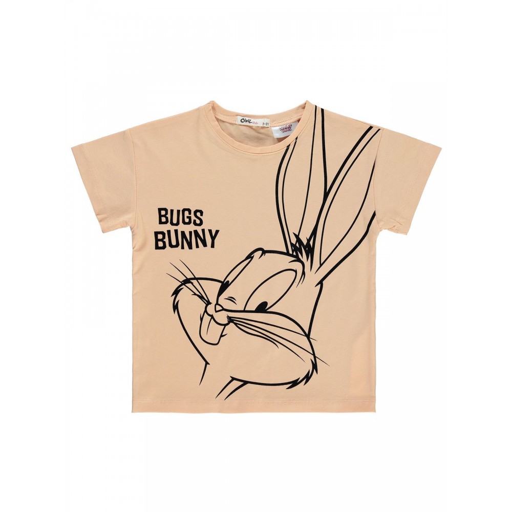 Bugs Bunny Girls Παιδικό T-Shirt 2-5 Χρονών Ροδακινί Χρώμα