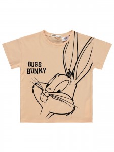 Bugs Bunny Girls Παιδικό T-Shirt 2-5 Χρονών Ροδακινί Χρώμα