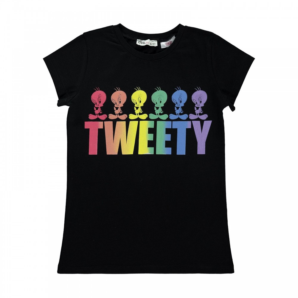 Tweety Girls Παιδικό T-Shirt 10-13 Χρονών Μαύρο