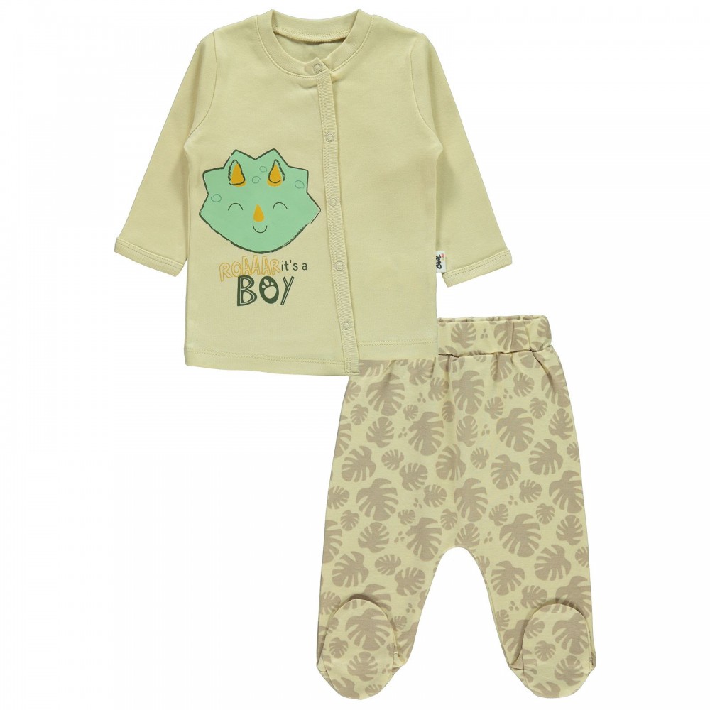 Civil Baby Boy Βρεφικό Σετ Πιτζάμα 3-6 Μηνών Μπεζ