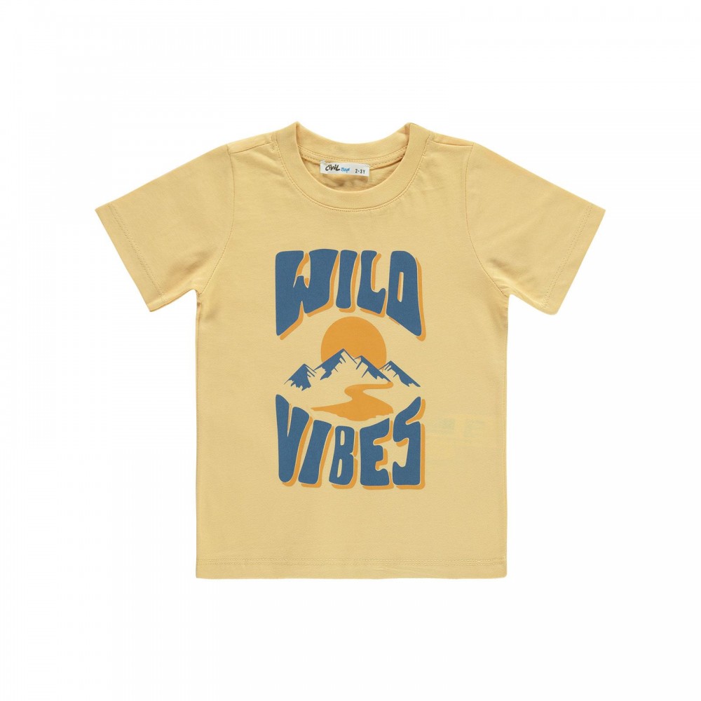 Civil Boys Παιδικό T-Shirt 2-5 Χρονών Κίτρινο